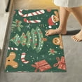 thumbnail image 1 of Yayeee Bath Rug for Bathroom Floor Non Slip Rectangle Fluffy Soft Absorbent Mat, 16"x24", Brown Christmas Gingerbread, 1 of 7