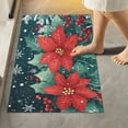 thumbnail image 1 of Yayeee Bath Rug for Bathroom Floor Non Slip Rectangle Fluffy Soft Absorbent Mat, 16"x24", Christmas Poinsettia, 1 of 7