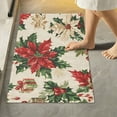 thumbnail image 1 of Yayeee Bath Rug for Bathroom Floor Non Slip Rectangle Fluffy Soft Absorbent Mat, 16"x24", Christmas Poinsettia, 1 of 7