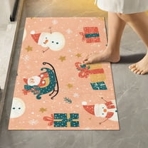 Yayeee Bath Rug for Bathroom Floor Non Slip Rectangle Fluffy Soft Absorbent Mat, 16"x24", Christmas Santa