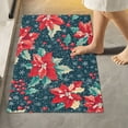 thumbnail image 1 of Yayeee Bath Rug for Bathroom Floor Non Slip Rectangle Fluffy Soft Absorbent Mat, 16"x24", Christmas Themed Leaves, 1 of 7