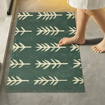 Yayeee Bath Rug for Bathroom Floor Non Slip Rectangle Fluffy Soft Absorbent Mat, 16"x24", Dark Green Leaves