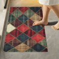 thumbnail image 1 of Yayeee Bath Rug for Bathroom Floor Non Slip Rectangle Fluffy Soft Absorbent Mat, 16"x24", Dark Tartan Pattern, 1 of 7