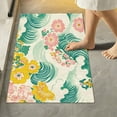 thumbnail image 1 of Yayeee Bath Rug for Bathroom Floor Non Slip Rectangle Fluffy Soft Absorbent Mat, 16"x24", Floral Wave, 1 of 7