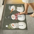 thumbnail image 1 of Yayeee Bath Rug for Bathroom Floor Non Slip Rectangle Fluffy Soft Absorbent Mat, 16"x24", Gray Cute Snowmen, 1 of 7