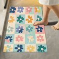 thumbnail image 1 of Yayeee Bath Rug for Bathroom Floor Non Slip Rectangle Fluffy Soft Absorbent Mat, 16"x24", Green Floral, 1 of 7