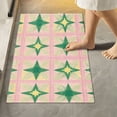 thumbnail image 1 of Yayeee Bath Rug for Bathroom Floor Non Slip Rectangle Fluffy Soft Absorbent Mat, 16"x24", Green Symmetrical Stars, 1 of 7