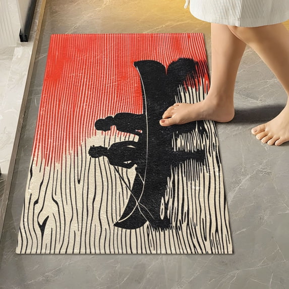 Yayeee Bath Rug for Bathroom Floor Non Slip Rectangle Fluffy Soft Absorbent Mat, 16"x24", Illusionary Boat