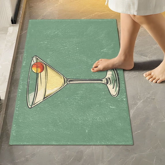 Yayeee Bath Rug for Bathroom Floor Non Slip Rectangle Fluffy Soft Absorbent Mat, 16"x24", Lemon Glass