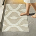 thumbnail image 1 of Yayeee Bath Rug for Bathroom Floor Non Slip Rectangle Fluffy Soft Absorbent Mat, 16"x24", Light Brown Pattern, 1 of 7