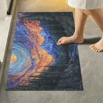 Yayeee Bath Rug for Bathroom Floor Non Slip Rectangle Fluffy Soft Absorbent Mat, 16"x24", Mountains and Forests