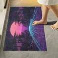 thumbnail image 1 of Yayeee Bath Rug for Bathroom Floor Non Slip Rectangle Fluffy Soft Absorbent Mat, 16"x24", Night Neon Road, 1 of 7