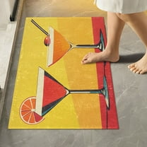 Yayeee Bath Rug for Bathroom Floor Non Slip Rectangle Fluffy Soft Absorbent Mat, 16"x24", Orange Cocktails