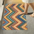 thumbnail image 1 of Yayeee Bath Rug for Bathroom Floor Non Slip Rectangle Fluffy Soft Absorbent Mat, 16"x24", Orange Geometric, 1 of 7