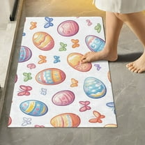 Yayeee Bath Rug for Bathroom Floor Non Slip Rectangle Fluffy Soft Absorbent Mat, 16"x24", Pastel Easter Pattern