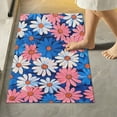 thumbnail image 1 of Yayeee Bath Rug for Bathroom Floor Non Slip Rectangle Fluffy Soft Absorbent Mat, 16"x24", Pink Flowers Pattern, 1 of 7