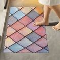 thumbnail image 1 of Yayeee Bath Rug for Bathroom Floor Non Slip Rectangle Fluffy Soft Absorbent Mat, 16"x24", Pink Shimmering Pattern, 1 of 7