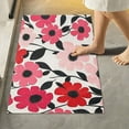 thumbnail image 1 of Yayeee Bath Rug for Bathroom Floor Non Slip Rectangle Fluffy Soft Absorbent Mat, 16"x24", Pink and Red Flowers, 1 of 7