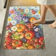 thumbnail image 1 of Yayeee Bath Rug for Bathroom Floor Non Slip Rectangle Fluffy Soft Absorbent Mat, 16"x24", Purple Floral Tomatoes, 1 of 7