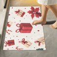 thumbnail image 1 of Yayeee Bath Rug for Bathroom Floor Non Slip Rectangle Fluffy Soft Absorbent Mat, 16"x24", Red Christmas Gift Pattern, 1 of 7