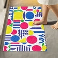 thumbnail image 1 of Yayeee Bath Rug for Bathroom Floor Non Slip Rectangle Fluffy Soft Absorbent Mat, 16"x24", Red Retro Shapes, 1 of 7