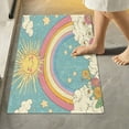 thumbnail image 1 of Yayeee Bath Rug for Bathroom Floor Non Slip Rectangle Fluffy Soft Absorbent Mat, 16"x24", Retro Beige Rainbow, 1 of 7
