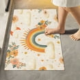 thumbnail image 1 of Yayeee Bath Rug for Bathroom Floor Non Slip Rectangle Fluffy Soft Absorbent Mat, 16"x24", Retro Rainbow, 1 of 7