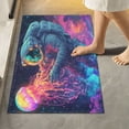 thumbnail image 1 of Yayeee Bath Rug for Bathroom Floor Non Slip Rectangle Fluffy Soft Absorbent Mat, 16"x24", Space Astronaut, 1 of 7