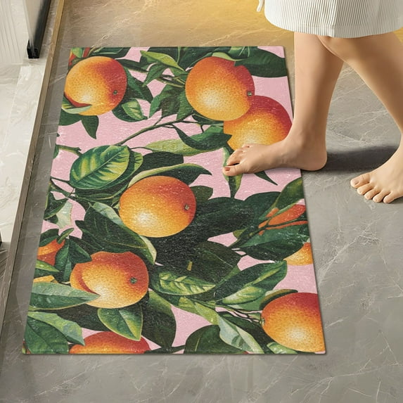 Yayeee Bath Rug for Bathroom Floor Non Slip Rectangle Fluffy Soft Absorbent Mat, 16"x24", Vibrant Oranges