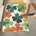 thumbnail image 1 of Yayeee Bath Rug for Bathroom Floor Non Slip Rectangle Fluffy Soft Absorbent Mat, 16"x24", White Clover Pattern, 1 of 7