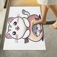 thumbnail image 1 of Yayeee Bath Rug for Bathroom Floor Non Slip Rectangle Fluffy Soft Absorbent Mat, 16"x24", White Cute Cat, 1 of 7