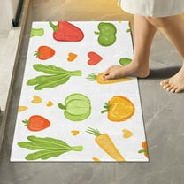 Yayeee Bath Rug for Bathroom Floor Non Slip Rectangle Fluffy Soft Absorbent Mat, 16"x24", White Vegetables Pattern