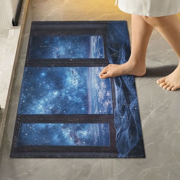 Yayeee Bath Rug for Bathroom Floor Non Slip Rectangle Fluffy Soft Absorbent Mat, 16"x24", Window Space