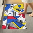 thumbnail image 1 of Yayeee Bath Rug for Bathroom Floor Non Slip Rectangle Fluffy Soft Absorbent Mat, 16"x24", Yelllow Simple Shapes, 1 of 7