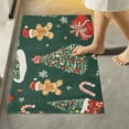 thumbnail image 1 of Yayeee Bath Rug for Bathroom Floor Non Slip Rectangle Fluffy Soft Absorbent Mat, 16"x24", Yellow Christmas Gingerbread, 1 of 7