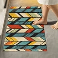 thumbnail image 1 of Yayeee Bath Rug for Bathroom Floor Non Slip Rectangle Fluffy Soft Absorbent Mat, 16"x24", Yellow Geometric, 1 of 7