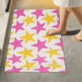 thumbnail image 1 of Yayeee Bath Rug for Bathroom Floor Non Slip Rectangle Fluffy Soft Absorbent Mat, 16"x24", Yellow Pink Stars, 1 of 7