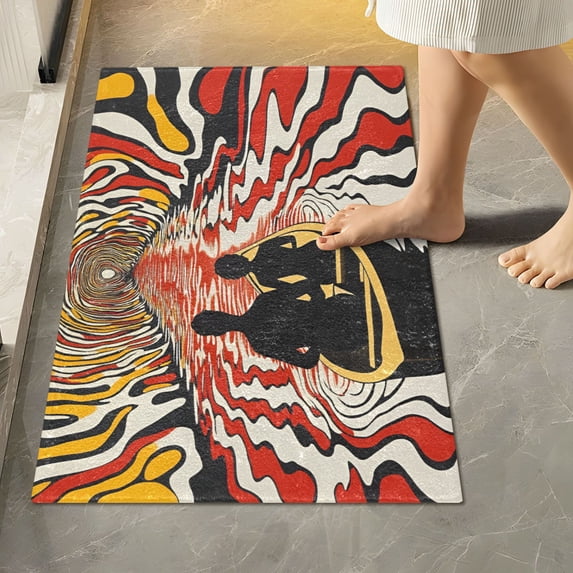Yayeee Bath Rugs for Bathroom Floor Set of 2 Non Slip Fluffy Soft Absorbent Mat, Abstract Boat Ride