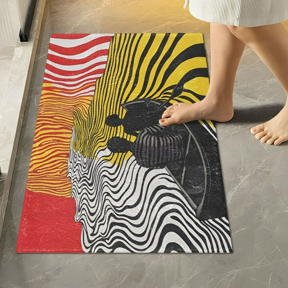Yayeee Bath Rugs for Bathroom Floor Set of 2 Non Slip Fluffy Soft Absorbent Mat, Abstract Boat