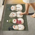 thumbnail image 1 of Yayeee Bath Rugs for Bathroom Floor Set of 2 Non Slip Fluffy Soft Absorbent Mat, Beige Snowmen, 1 of 7
