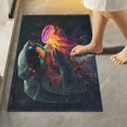 thumbnail image 1 of Yayeee Bath Rugs for Bathroom Floor Set of 2 Non Slip Fluffy Soft Absorbent Mat, Black Astronaut, 1 of 7