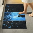 thumbnail image 1 of Yayeee Bath Rugs for Bathroom Floor Set of 2 Non Slip Fluffy Soft Absorbent Mat, Blue Butterfly, 1 of 7