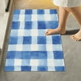thumbnail image 1 of Yayeee Bath Rugs for Bathroom Floor Set of 2 Non Slip Fluffy Soft Absorbent Mat, Blue Plain, 1 of 7