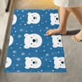 thumbnail image 1 of Yayeee Bath Rugs for Bathroom Floor Set of 2 Non Slip Fluffy Soft Absorbent Mat, Blue Polar Bear, 1 of 7