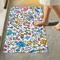 thumbnail image 1 of Yayeee Bath Rugs for Bathroom Floor Set of 2 Non Slip Fluffy Soft Absorbent Mat, Doodle Pattern, 1 of 7