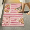 thumbnail image 1 of Yayeee Bath Rugs for Bathroom Floor Set of 2 Non Slip Fluffy Soft Absorbent Mat, Gingerbread Houses, 1 of 7