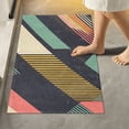 thumbnail image 1 of Yayeee Bath Rugs for Bathroom Floor Set of 2 Non Slip Fluffy Soft Absorbent Mat, Green Geometric, 1 of 7