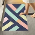 thumbnail image 1 of Yayeee Bath Rugs for Bathroom Floor Set of 2 Non Slip Fluffy Soft Absorbent Mat, Green Stripes, 1 of 7