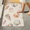 thumbnail image 1 of Yayeee Bath Rugs for Bathroom Floor Set of 2 Non Slip Fluffy Soft Absorbent Mat, Green Watercolor Seashells, 1 of 7