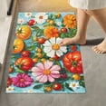 thumbnail image 1 of Yayeee Bath Rugs for Bathroom Floor Set of 2 Non Slip Fluffy Soft Absorbent Mat, Pink Floral Tomatoes, 1 of 7